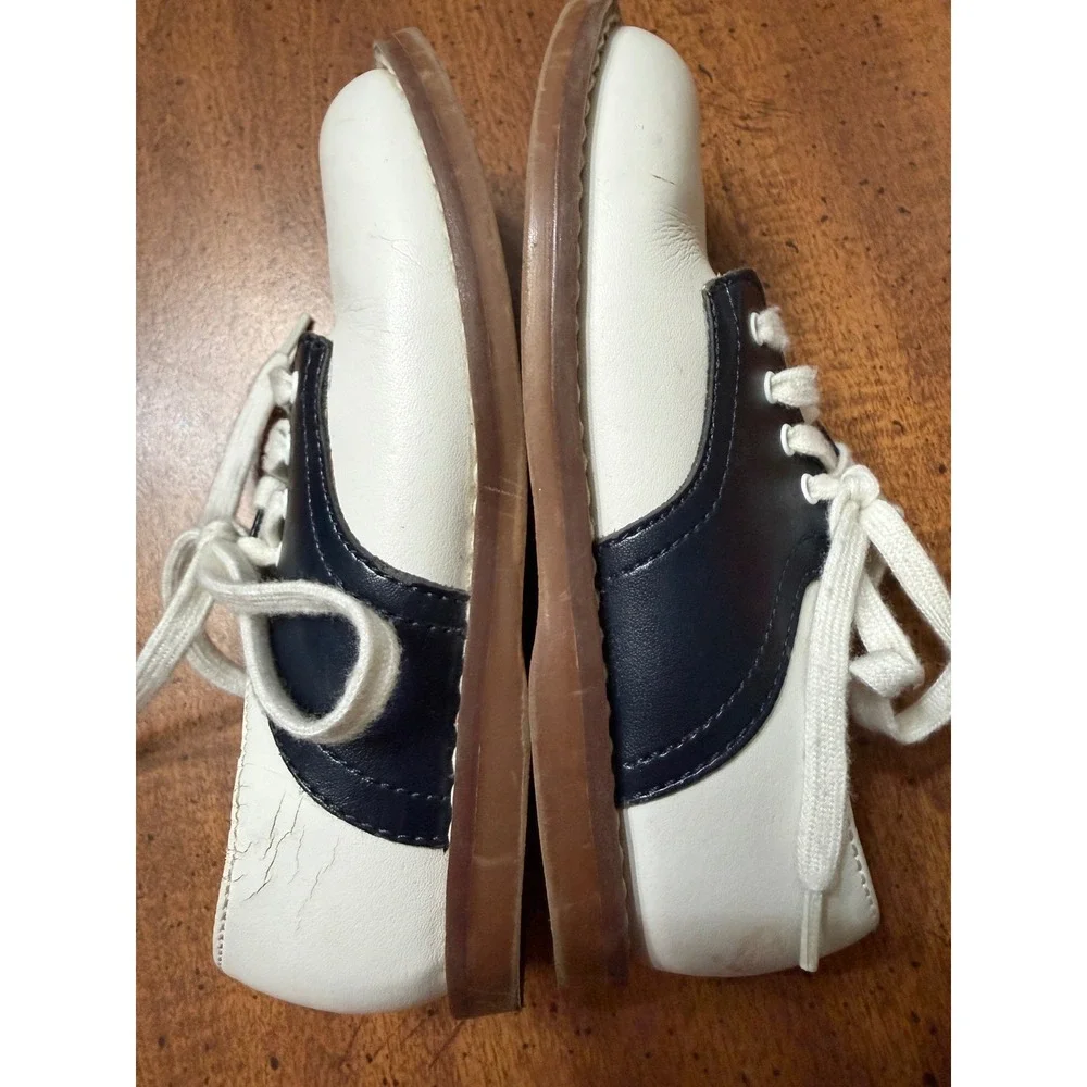Footmates Cheer Kids Navy White Leather Saddle Shoes Oxfords 8.5M